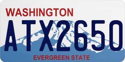 WA license plate ATX2650