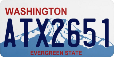 WA license plate ATX2651