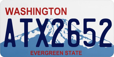WA license plate ATX2652