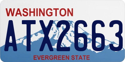 WA license plate ATX2663