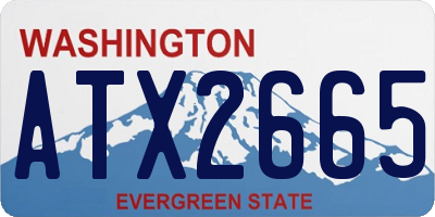 WA license plate ATX2665