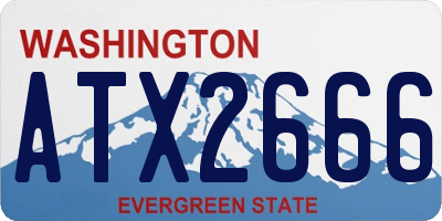 WA license plate ATX2666
