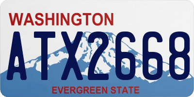 WA license plate ATX2668