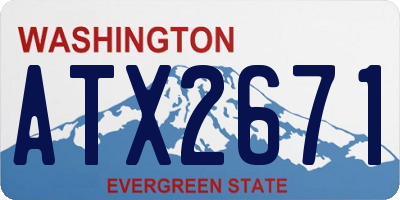 WA license plate ATX2671