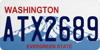WA license plate ATX2689