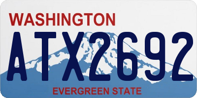 WA license plate ATX2692