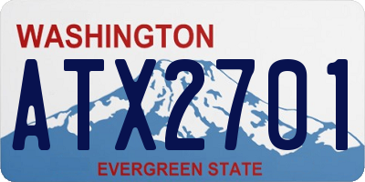 WA license plate ATX2701