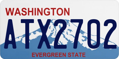 WA license plate ATX2702