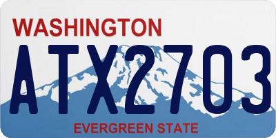 WA license plate ATX2703