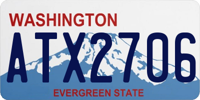 WA license plate ATX2706