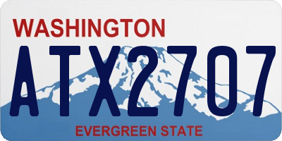 WA license plate ATX2707