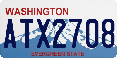 WA license plate ATX2708
