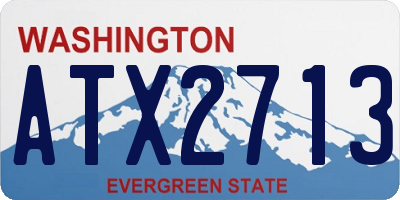 WA license plate ATX2713