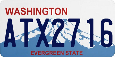 WA license plate ATX2716