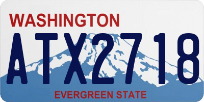 WA license plate ATX2718