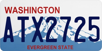 WA license plate ATX2725
