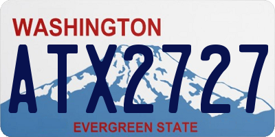 WA license plate ATX2727
