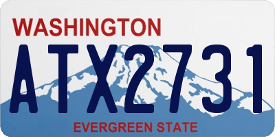 WA license plate ATX2731