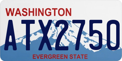 WA license plate ATX2750