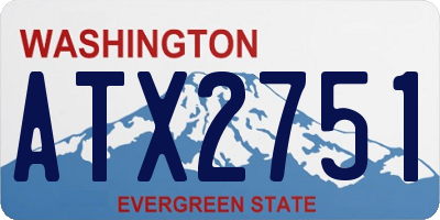 WA license plate ATX2751
