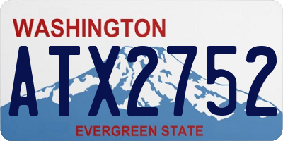 WA license plate ATX2752