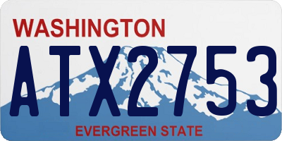WA license plate ATX2753
