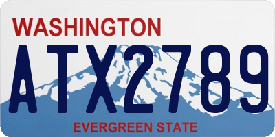 WA license plate ATX2789