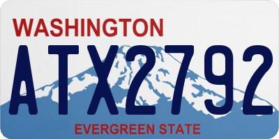 WA license plate ATX2792