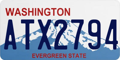 WA license plate ATX2794