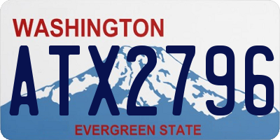 WA license plate ATX2796