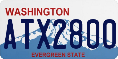 WA license plate ATX2800