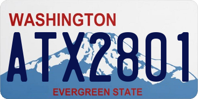 WA license plate ATX2801