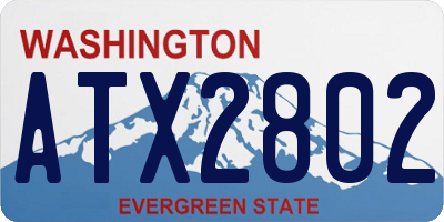 WA license plate ATX2802