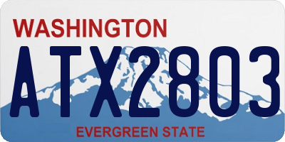 WA license plate ATX2803