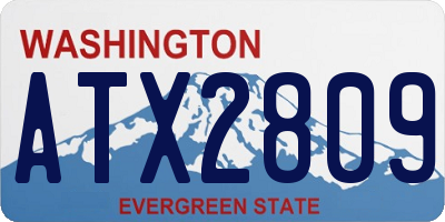 WA license plate ATX2809