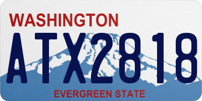 WA license plate ATX2818