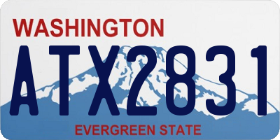 WA license plate ATX2831