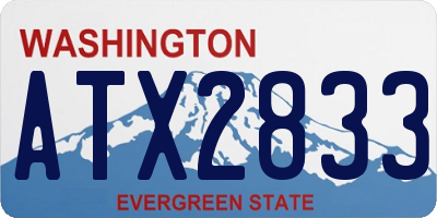 WA license plate ATX2833