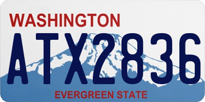 WA license plate ATX2836