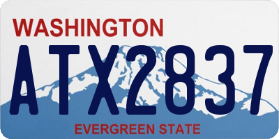 WA license plate ATX2837