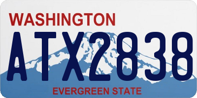 WA license plate ATX2838