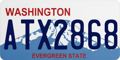 WA license plate ATX2868