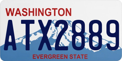 WA license plate ATX2889