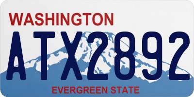 WA license plate ATX2892