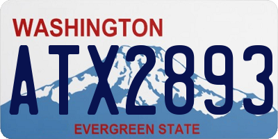 WA license plate ATX2893
