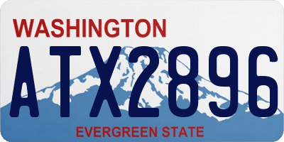 WA license plate ATX2896