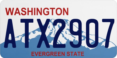 WA license plate ATX2907