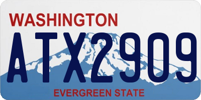 WA license plate ATX2909