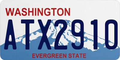 WA license plate ATX2910