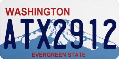 WA license plate ATX2912